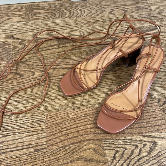 & Other Stories Leather Lace Up Heel Sandal - Size 38 / 8 US - Picture 2 of 6